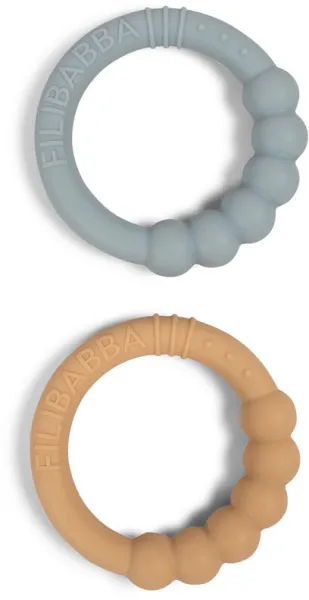 Silikon-Beißring 2er-Pack - Schlammgrün